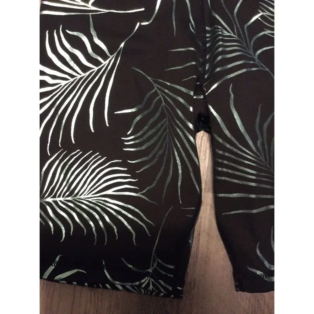 Glyder Shorts Athletic Black Teal Glitter Designs Small VNC